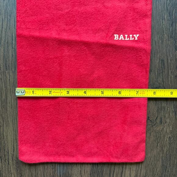 BALLY Red Drawstring Dust Bag — 7x14" Storage Pouch - Picture 3 of 5